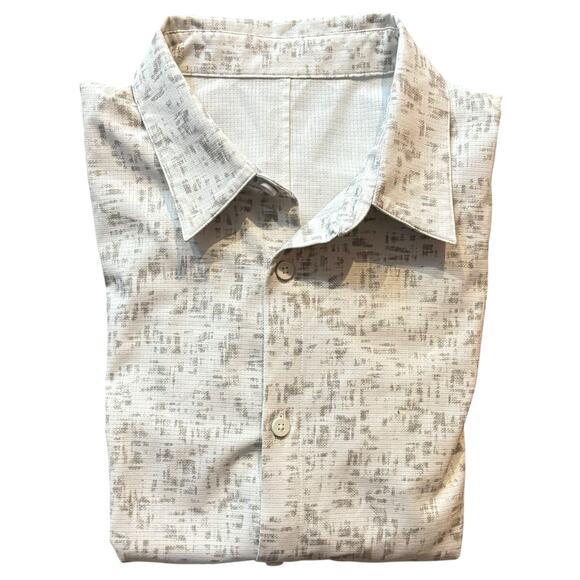 Lululemon Airing Easy Button Up Shirt Short Sleeve Men's Medium Graphic Print - Picture 3 of 7